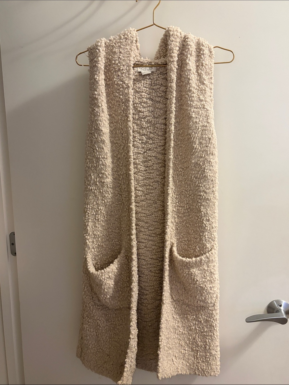 RACHEL ZOE Cozy Hooded Bouclé Sleeveless Cardigan Vest